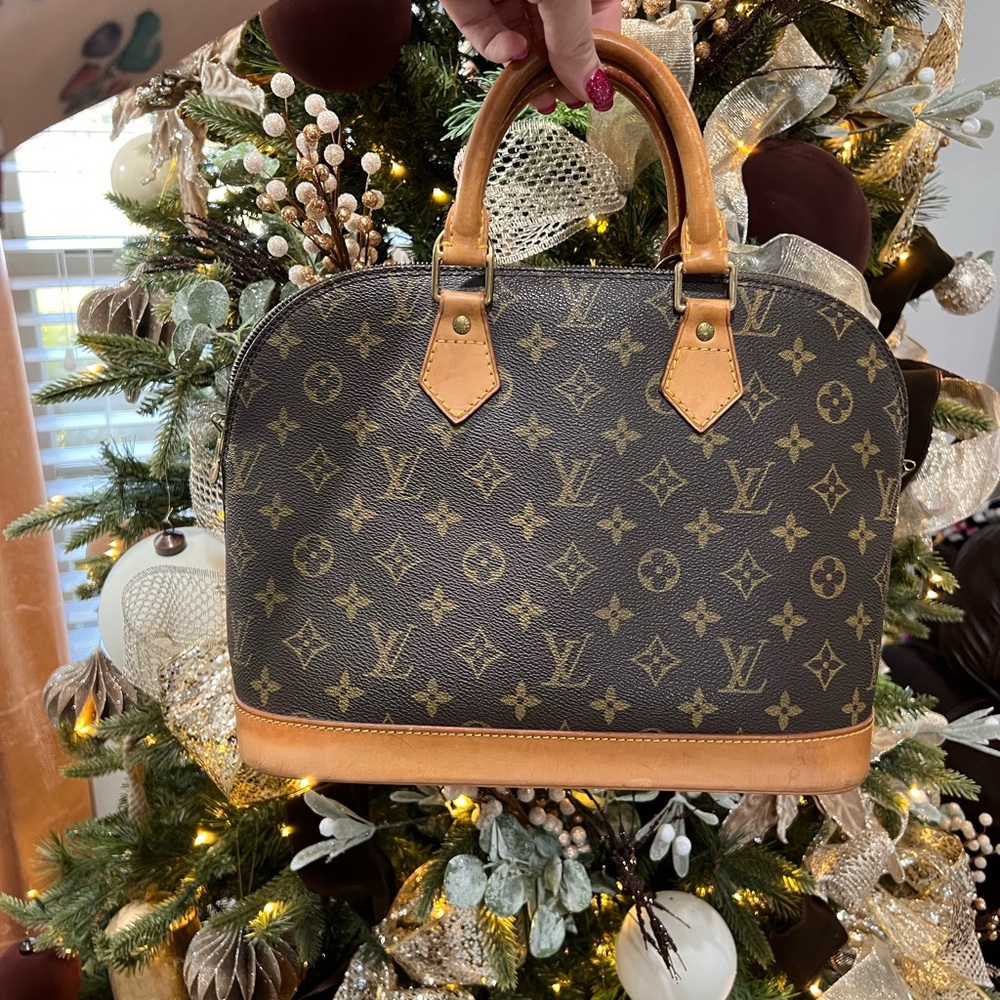 Louis Vuitton Alma MM Brown and Tan Satchel